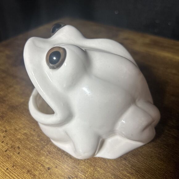 Retro Ceramic Frog Sponge Holder for Kitchen Sink Vintage Amphibian Grannycore - Picture 7 of 14